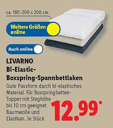 LIVARNO Bi-Elastic-Boxspring-Spannbettlaken