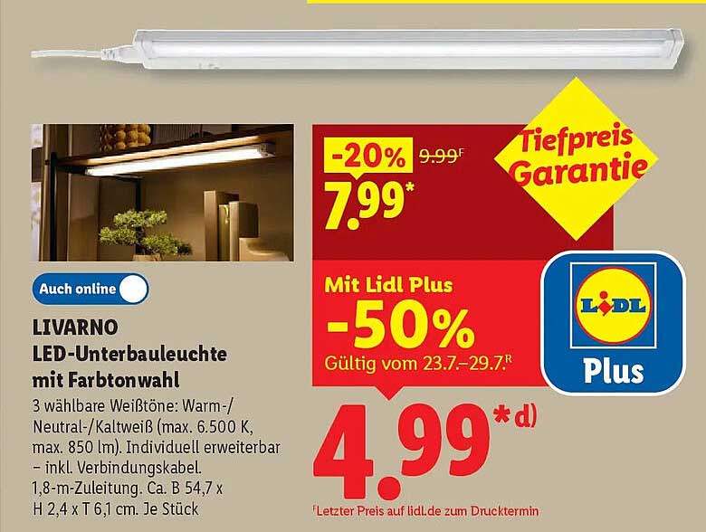 LIVARNO LED-Unterbauleuchte mit Farbtonwahl