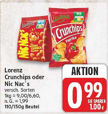 Lorenz Crunchips oder Nic Nac´s