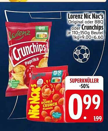 Lorenz Nic Nac's Original oder BBQ oder Crunchips je 110–150g Beutel