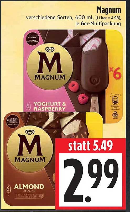 Magnum verschiedene Sorten, 600 ml, je 6er-Multipackung
