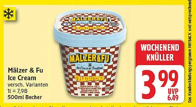 Mälzer & Fu Ice Cream versch. Varianten 1l = 7,98 500ml Becher
