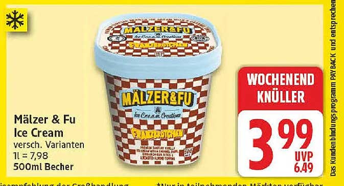 Mälzer & Fu Ice Cream versch. Varianten 1l = 7,98 500ml Becher