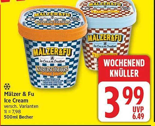 Mälzer & Fu Ice Cream versch. Varianten 1l = 7,98 500ml Becher