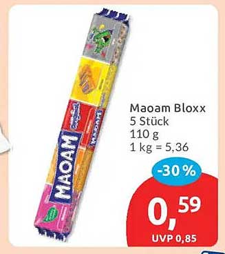 Maoam Bloxx 5 Stück 110 g 1 kg = 5,36