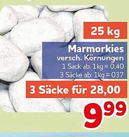 Marmorkies verschieden. Körnungen