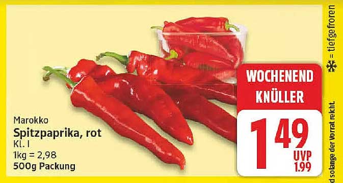 Marokko Spitzpaprika, rot