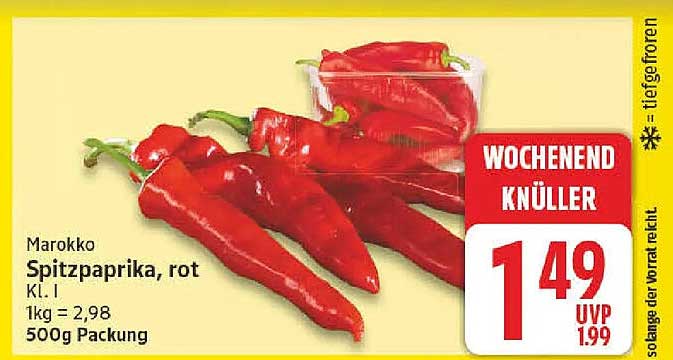 Marokko Spitzpaprika, rot