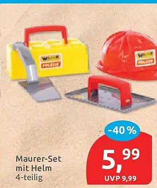 Maurer-Set mit Helm 4-teilig