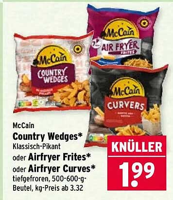 McCain Country Wedges* Klassisch-Pikant oder Airfryer Frites* oder Airfryer Curves*