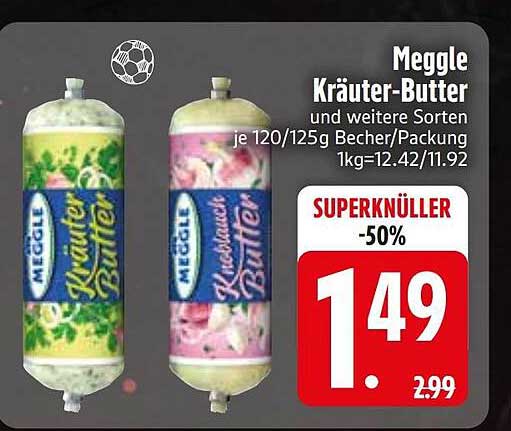Meggle Kräuter-Butter und weitere Sorten