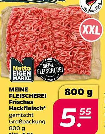 MEINE FLEISCHEREI Frisches Hackfleisch* gemischt Großpackung 800 g