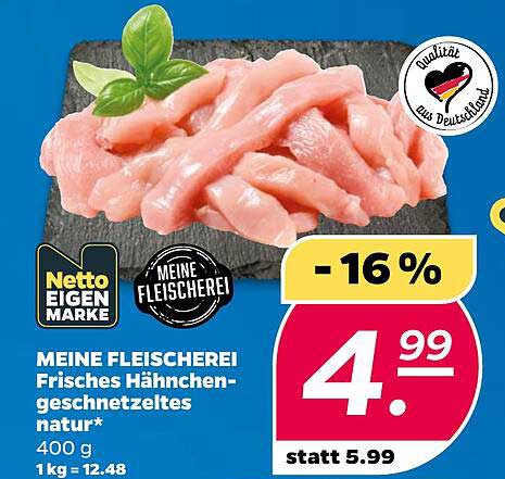 MEINE FLEISCHEREI Frisches Hähnchen-geschnetzeltes natur*