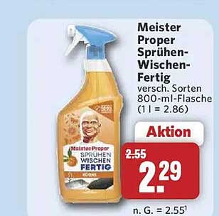 Meister Proper Sprühen-Wischen-Fertig versch. Sorten 800-ml-Flasche (1 l = 2.86)