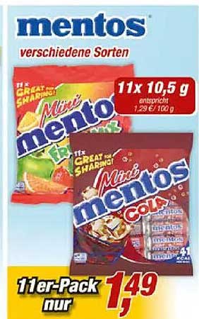 mentos verschiedene Sorten