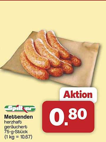 Mettenden herzaft geräuchert 75-g-Stück (1 kg = 10.67)