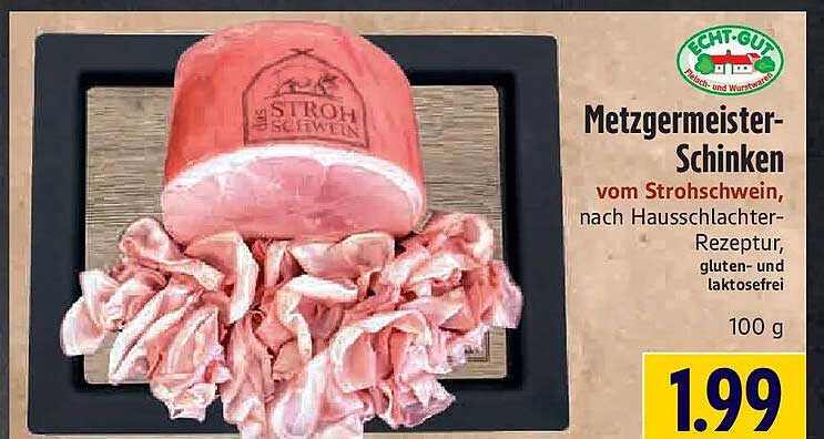 Metzgermeister-Schinken vom Strohschwein, nach Hausschlachter-Rezeptur, gluten- und laktosefrei