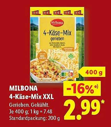 MILBONA 4-Käse-Mix XXL