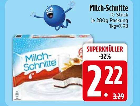 Milch-Schnitte 10 Stück je 280 g Packung 1kg=7.93