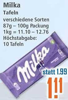 Milka Tafeln verschiedene Sorten 87g – 100g Packung