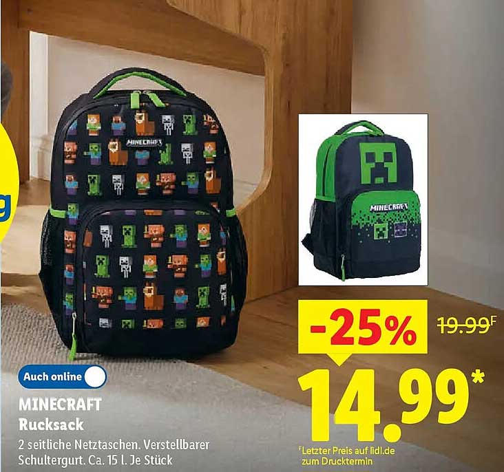 MINECRAFT Rucksack