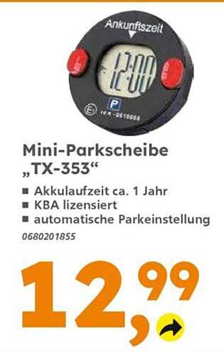 Mini-Parkscheibe „TX-353“