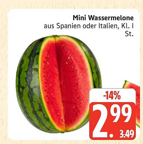 Mini Wassermelone aus Spanien oder Italien, Kl. I St.