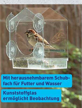 Mit herausnehmbarem Schubfach für Futter und Wasser