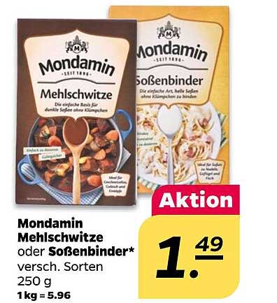 Mondamin Mehlschwitze oder Soßenbinder* versch. Sorten 250 g 1 kg = 5.96