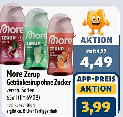 More Zerup Getränkesirup ohne Zucker