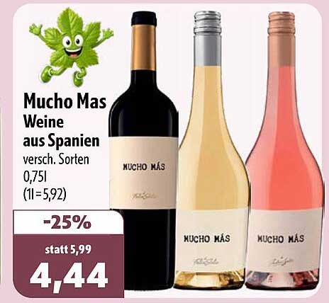Mucho Mas Weine aus Spanien versch. Sorten 0,75l (1l=5,92)