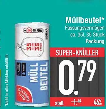 Müllbeutel* Fassungsvermögen ca. 35 l, 35 Stück Packung
