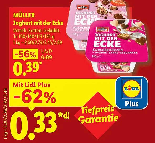 MÜLLER Joghurt mit der Ecke