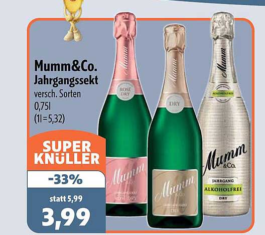 Mumm&Co. Jahrgangssekt versch. Sorten 0,75l (1l=5,32)
