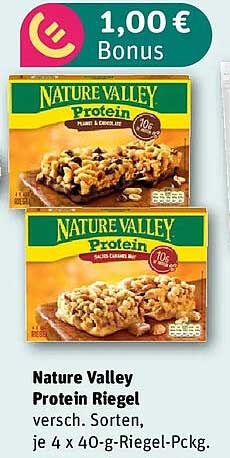 Nature Valley Protein Riegel versch. Sorten, je 4 x 40-g-Riegel-Pckg.