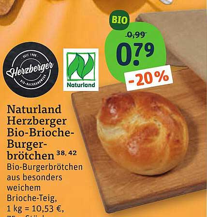 Naturland Herzberger Bio-Brioche-Burgerbrötchen