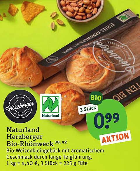 Naturland Herzberger Bio-Rhönweck 38,42 Bio-Weizenkleingebäck mit aromatischem Geschmack durch lange Teigführung.