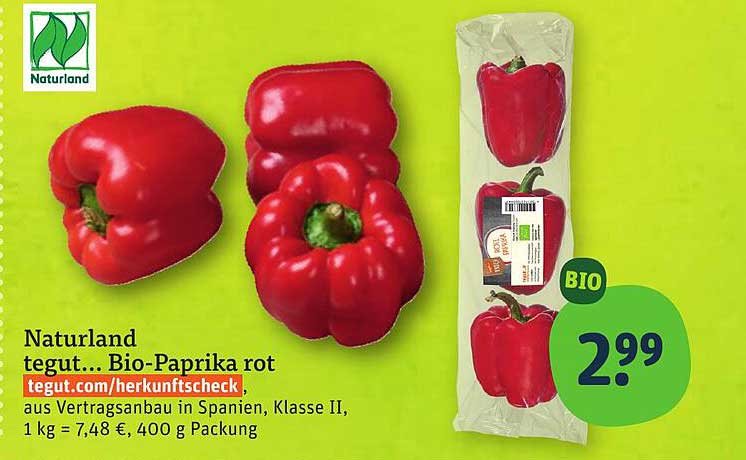 Naturland tegut... Bio-Paprika rot