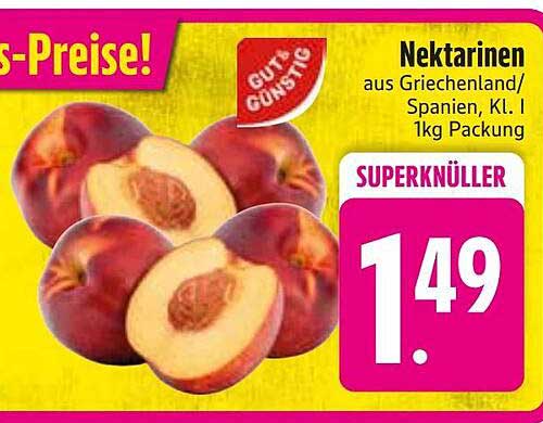 Nektarinen aus Griechenland/ Spanien, Kl. I 1kg Packung
