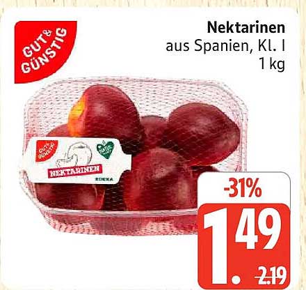 Nektarinen aus Spanien, Kl. I 1 kg