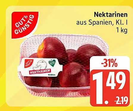 Nektarinen aus Spanien, Kl. I 1 kg