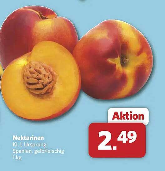 Nektarinen Kl. I, Ursprung: Spanien, gelbfleischig 1 kg