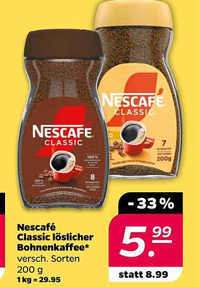 Nescafé Classic löslicher Bohnenkaffee* versch. Sorten 200 g 1kg = 29.95