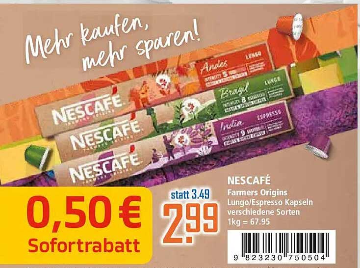 NESCAFÉ Farmers Origins Lungo/Espresso Kapseln verschiedene Sorten 1kg = 67.95