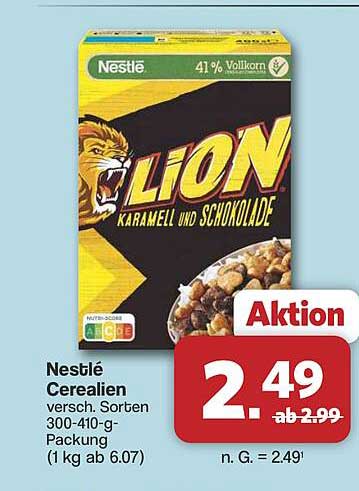 Nestlé Cerealien versch. Sorten 300-410-g-Packung (1 kg ab 6.07)