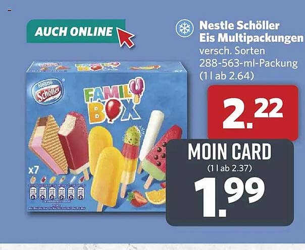 Nestle Schöller Eis Multipackungen versch. Sorten 288-563-ml-Packung (1l ab 2.64)