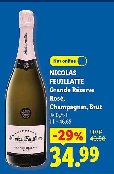 NICOLAS FEUILLATTE Grande Réserve Rosé, Champagner, Brut