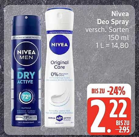 Nivea Deo Spray versch. Sorten 150 ml