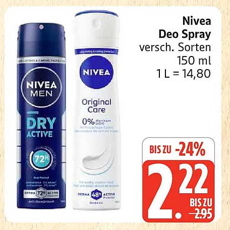 Nivea Deo Spray versch. Sorten