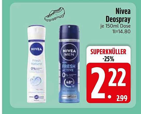 Nivea Deospray je 150ml Dose 1l=14.80